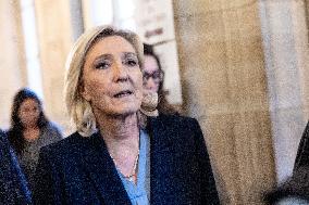 Trial of Marine Le Pen and RN’s officials during a break - Paris AJ