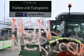 Farmers Demonstrate Against the EU-Mercosur Agreement - Strasbourg