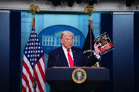 Trump Joins White House Briefing