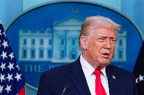 Trump Joins White House Briefing