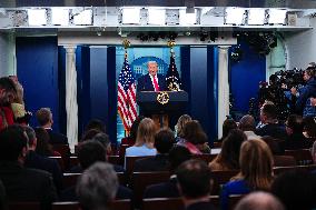 Trump Joins White House Briefing