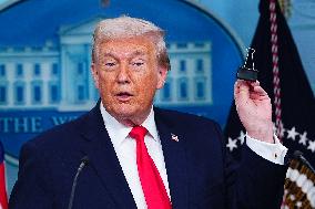 Trump Joins White House Briefing