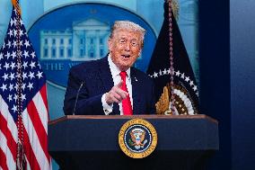 Trump Joins White House Briefing