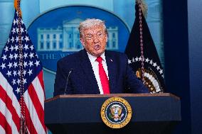 Trump Joins White House Briefing