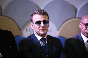 Macron and with leaders of AI companies at World Economic Forum annual meeting - Davos