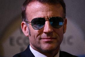 Macron and with leaders of AI companies at World Economic Forum annual meeting - Davos