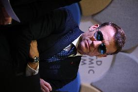 Macron and with leaders of AI companies at World Economic Forum annual meeting - Davos