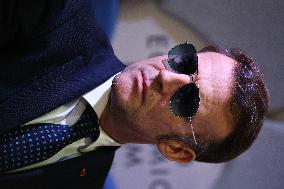 Macron and with leaders of AI companies at World Economic Forum annual meeting - Davos