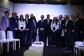 Macron and with leaders of AI companies at World Economic Forum annual meeting - Davos