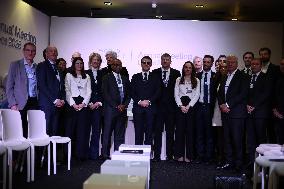 Macron and with leaders of AI companies at World Economic Forum annual meeting - Davos