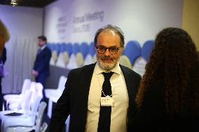 Macron and with leaders of AI companies at World Economic Forum annual meeting - Davos