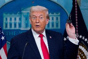 Trump Joins White House Briefing