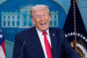 Trump Joins White House Briefing