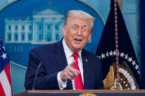 Trump Joins White House Briefing
