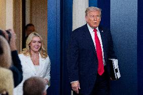 Trump Joins White House Briefing