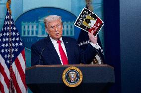 Trump Joins White House Briefing