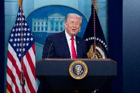 Trump Joins White House Briefing