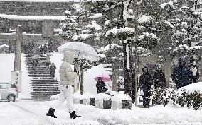Heavy snowfall in Ishikawa Pref.