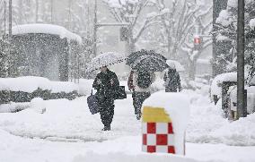 Heavy snowfall in Japan