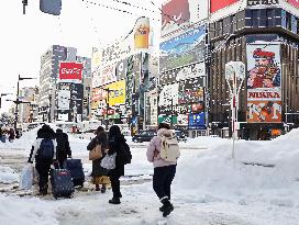 Heavy snow in Hokkaido