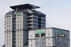 Nidek exterior, logo, and signboard