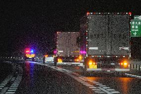 Twin giant pandas' arrival in China from Japan