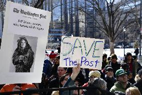 Rally protesting Washington Post layoffs