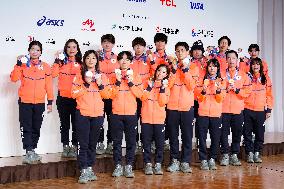 Athletes' press conference after Milan Cortina Olympics