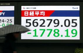 Tokyo stocks plunge