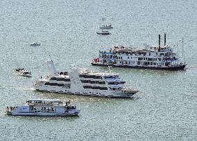 Tourist season starts at Japan's largest lake