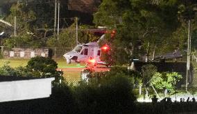 U.S. helicopter lands at Okinawa baseball field