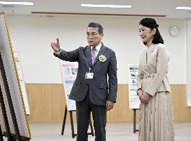 Japan Crown Princess Kiko at health lab in Ehime Pref.