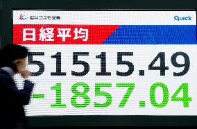 Tokyo stocks tumble