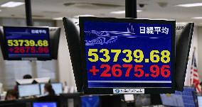 Tokyo stocks surge