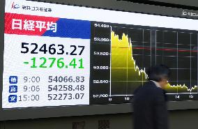 Tokyo stocks plunge