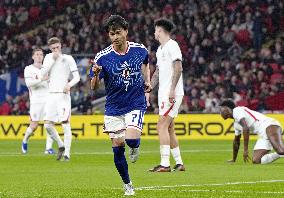 Football: Friendly between Japan vs. England