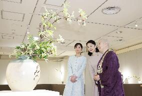 Princesses at flower arrangement exhibition