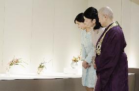 Princesses at flower arrangement exhibition