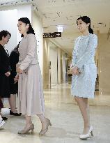 Princesses at flower arrangement exhibition