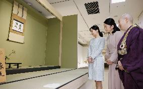 Princesses at flower arrangement exhibition