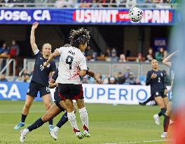 Football: friendly between Japan and U.S.