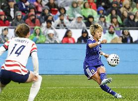 Football: friendly between Japan and U.S.