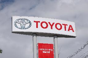 Toyota Motor Corporation signboard and logo