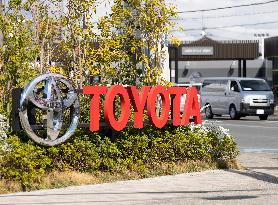 Toyota Motor Corporation signboard and logo