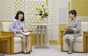 Tokyo Gov. Koike meets Finance Minister Katayama