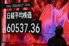 Nikkei ends above 60,000 for 1st time