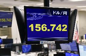 Dollar tumbles to 156 yen range