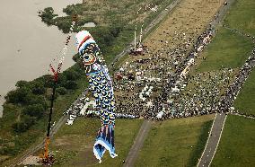 Huge carp streamer in eastern Japan