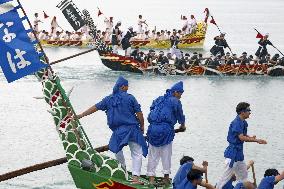 Traditional dragon boat race in Okinawa
