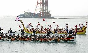 Traditional dragon boat race in Okinawa